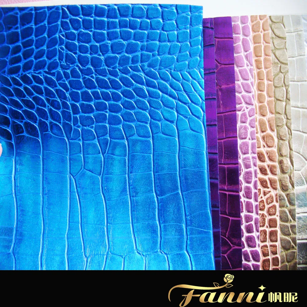 
glitter crocodile pu leather/Glitter Crocodile Skin PU synthetic Leather 