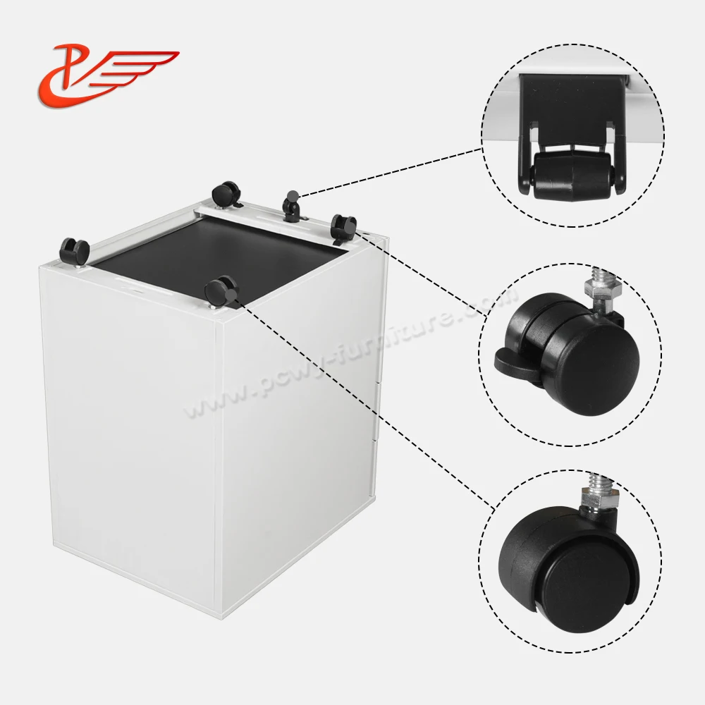 Electric and optional drawers movable steel cabinet with lock on wheels