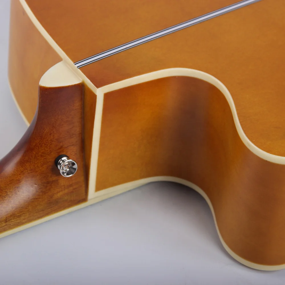 Professional Basswood Spruce natural matte 40 inch 6 Strings semi Acoustic electric guitar folk guitar for kid beginner