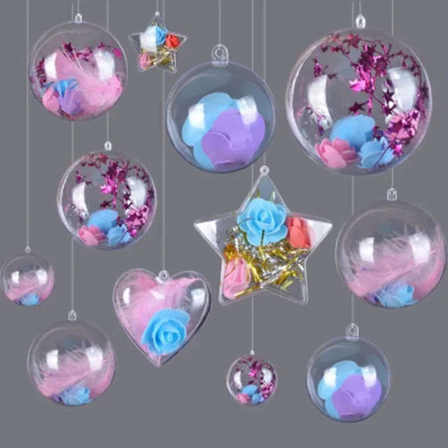 Christmas Tress Decorations Ball Transparent Open Plastic Clear Ornament Christmas Tree Decorations Xmas Supplies