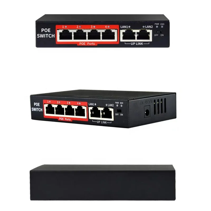  Производитель 4 порта POE переключатель обратный источник питания Ethernet умный для системы камеры