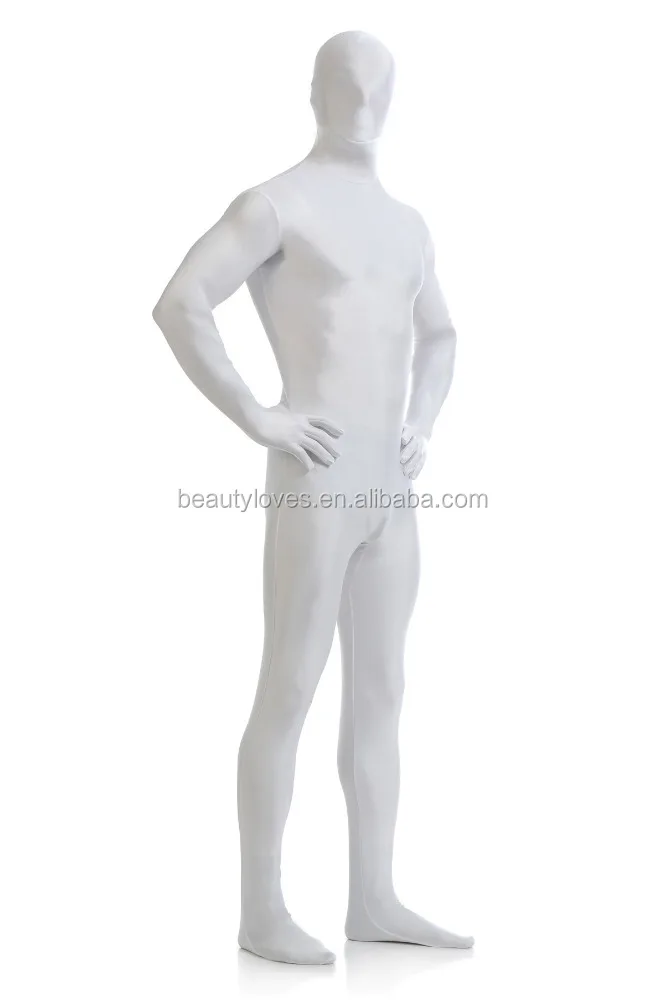 WHITE Unicolor Zentai Suit Full Body Suit Lycra Unitard Spandex Suit Catsuit Halloween Costumes
