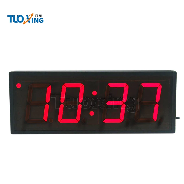 5 inch 4 digits Green LED magnum clock large led digital indoor timer clock