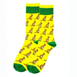 Носки Bonypony мужские резиновые, чесаный хлопок, Премиум качество, счастливая кошка, слон, забавные