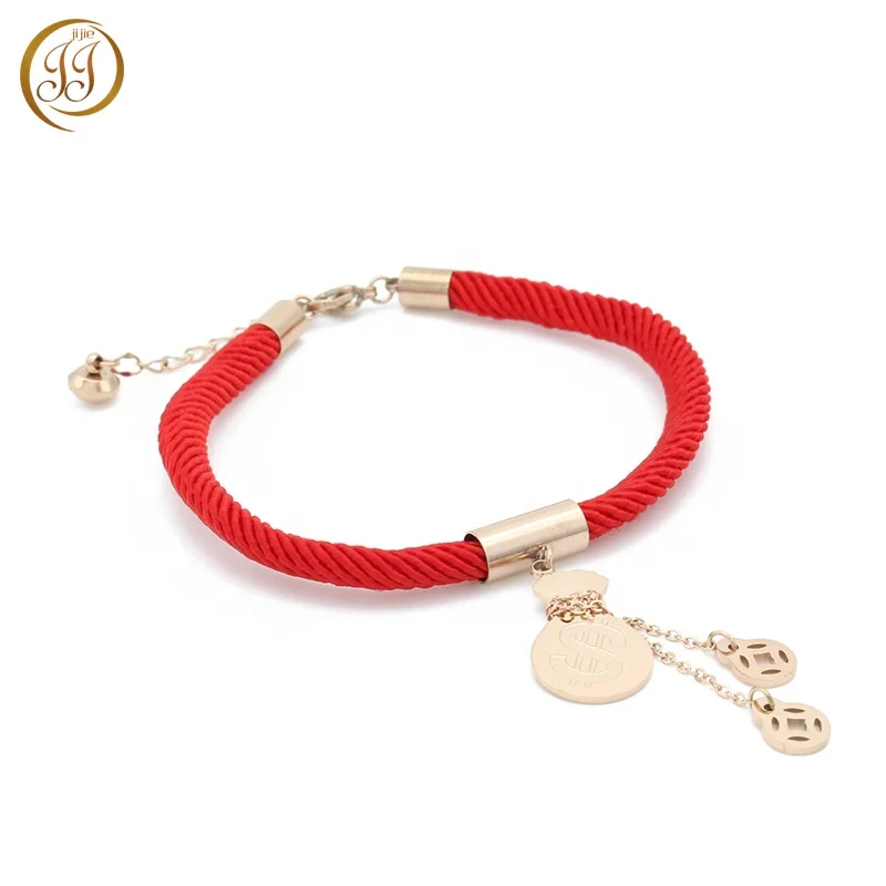 
Low Price Wholesale Custom Dollar Symbol Charms Friendship Red String Bracelets For Sale 