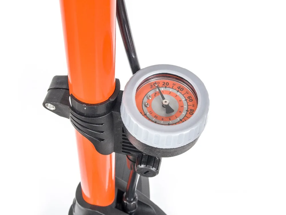 Newest bike floor pump 120 PSI with multifunctional nozzle big gauge