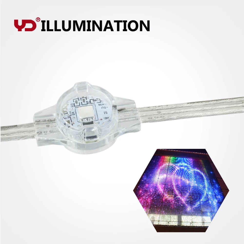 Водонепроницаемый rgb smd светодиодный модуль 26 мм 5050 пикселей 12 В ws2811 c9 pixel