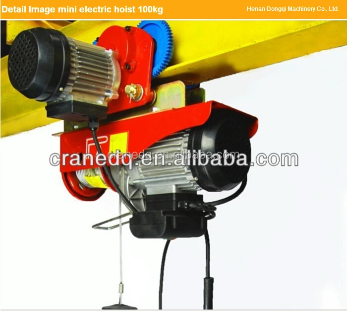 PA1000 500kg 1000kg Electrical Winch Electric Wire Rope Sling Mini Hoist With Trolley