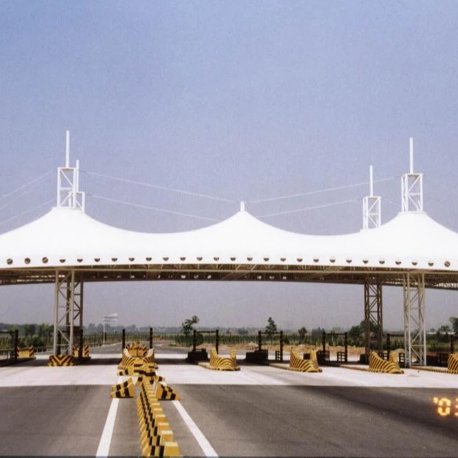 
expressway toll gate of PVC PVDF PTFE membrane structure fabric ceiling roof 