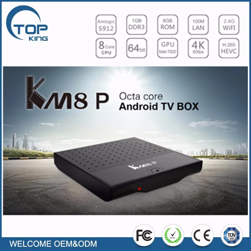 KM8P Android 7.1 Amlogic S912 Octa Ядро TV Box 4 К Ультра HD VP9 3D WiFi AirPlay Miracast DLNA С Дистанционным контроллер