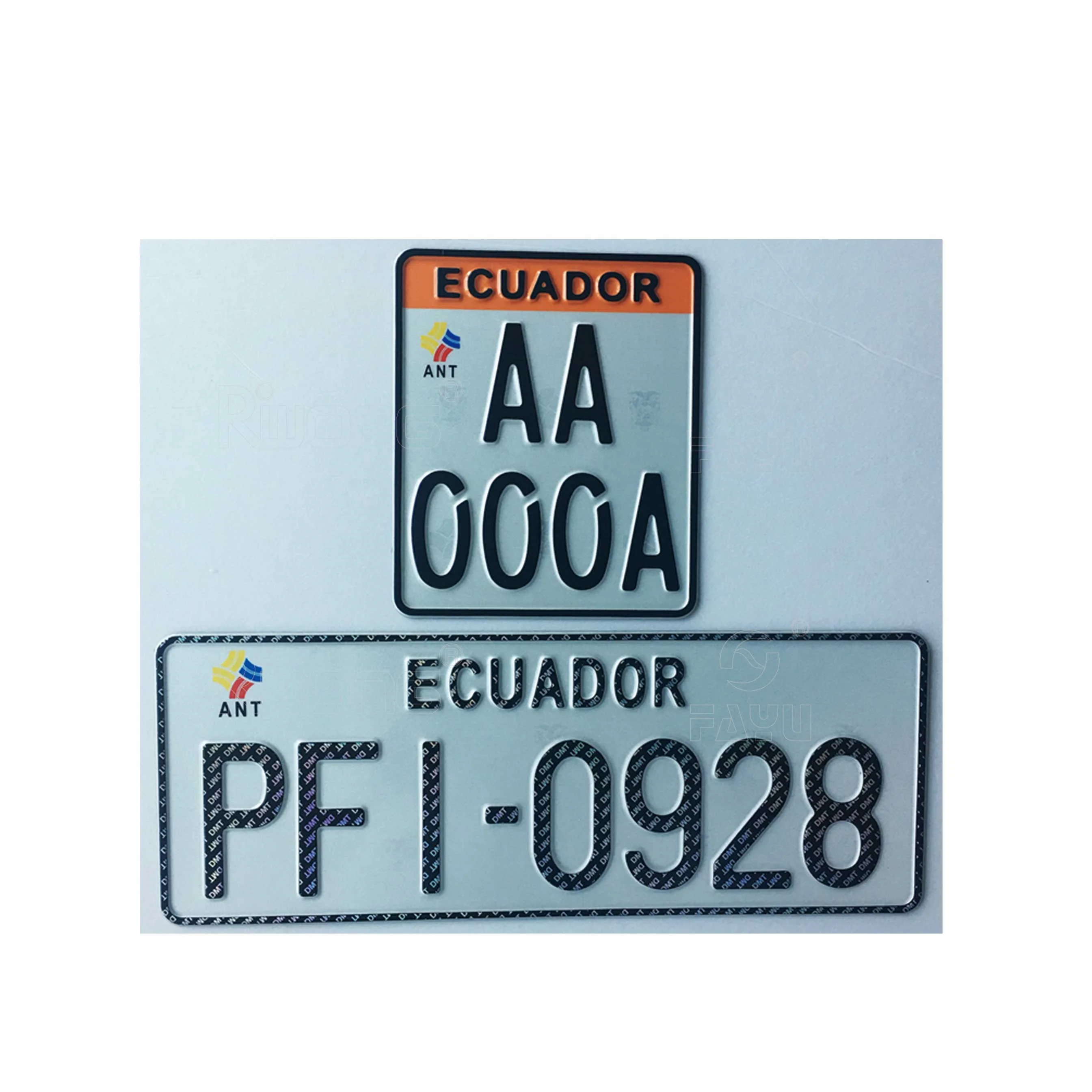 High security car number plate with reflective film for Ecuador market