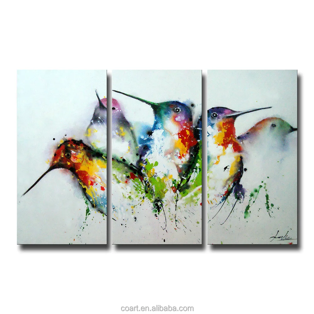 Modern Abstract Bird Fabric Painting Designs