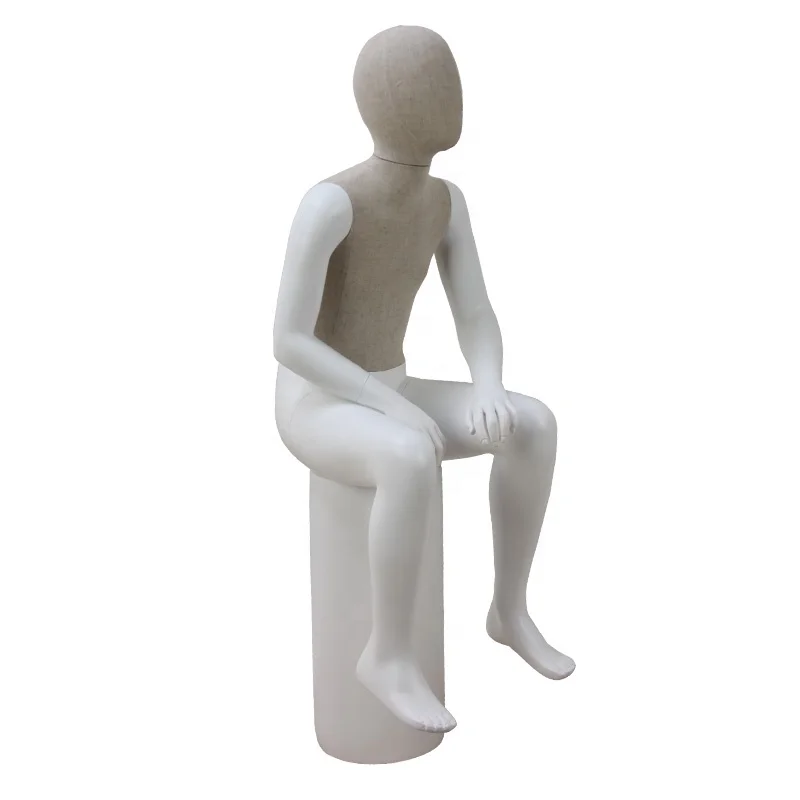 fabric full body children kids sitting mannequin for sale