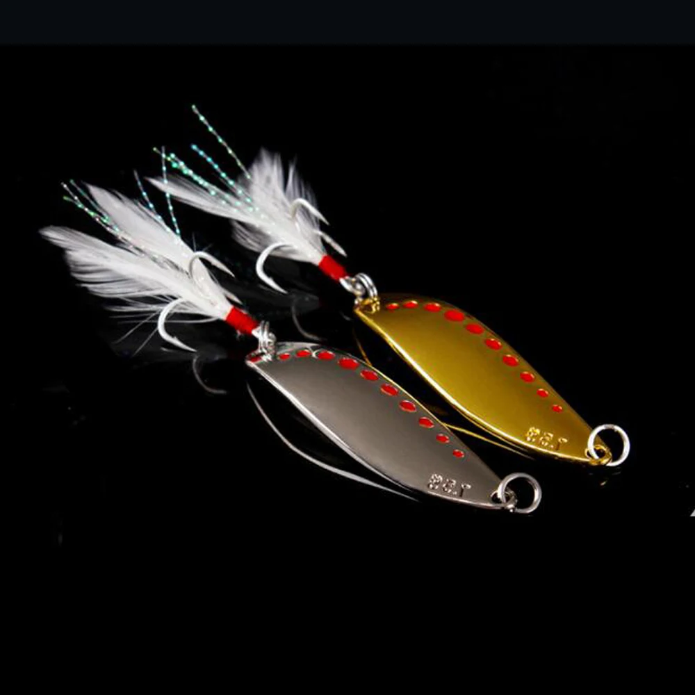 2.5g/5g/7g/10g/15g/20g/25g  Golden Silver Metal Fishing Long Casting Leech Spoon Lure