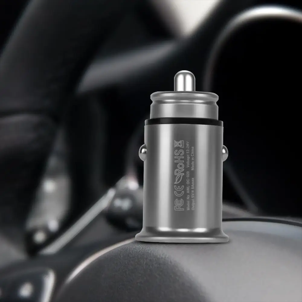 
Hot sale 4.8A dual port Zinc Alloy qc3.0 car charger for phone for samsung 