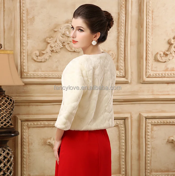 Fancylove brand new design long sleeve warm shawl bridal wedding dress white jacket