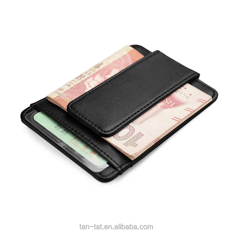 Cow Leather Aluminum Front Pocket Wallet Money Clip