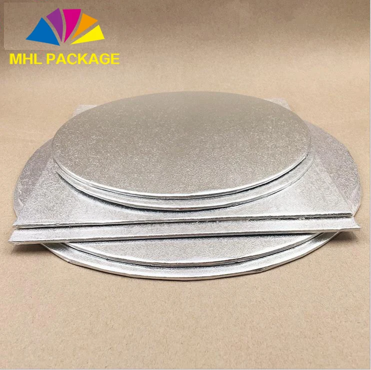 Round Cake Board Food Grade Gold Baking Cake Hard Paper Pad Cake Packaging Food & Beverage Packaging Metallized Paper Gold Foil