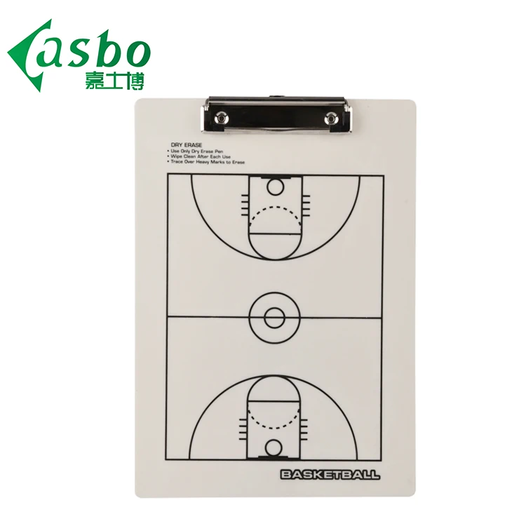A4 Dry Erasable basketball steel band clip sports coach plastic clipboard