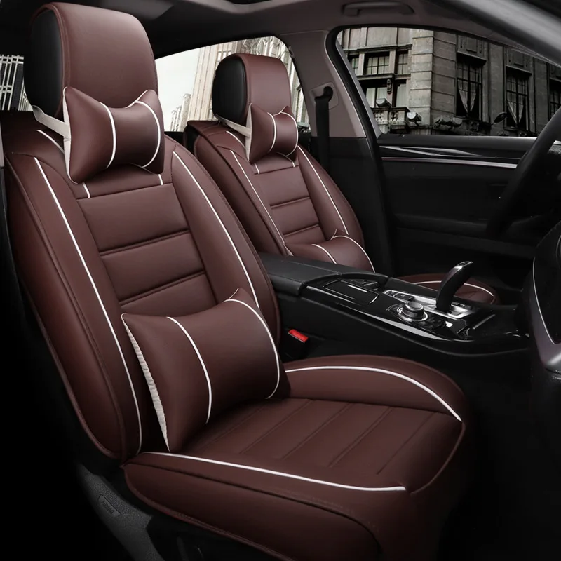 Поставка дропшиппинга 5D из США чехлы на сиденья из искусственной кожи на 5 сидений 2 передние и 1 ЗАДНИЕ подушки с 4 подушками