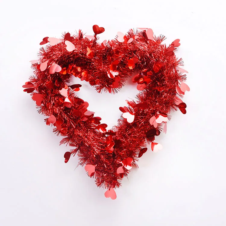 Хуанди Оптовая Продажа Новый дизайн свадебные украшения в форме сердца мишура гирлянды HD-18VDGJ-AE