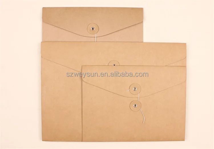 blank A4 thick kraft envelope,vertical A4 paper documents bags thick kraft file envelope bags Horizontal