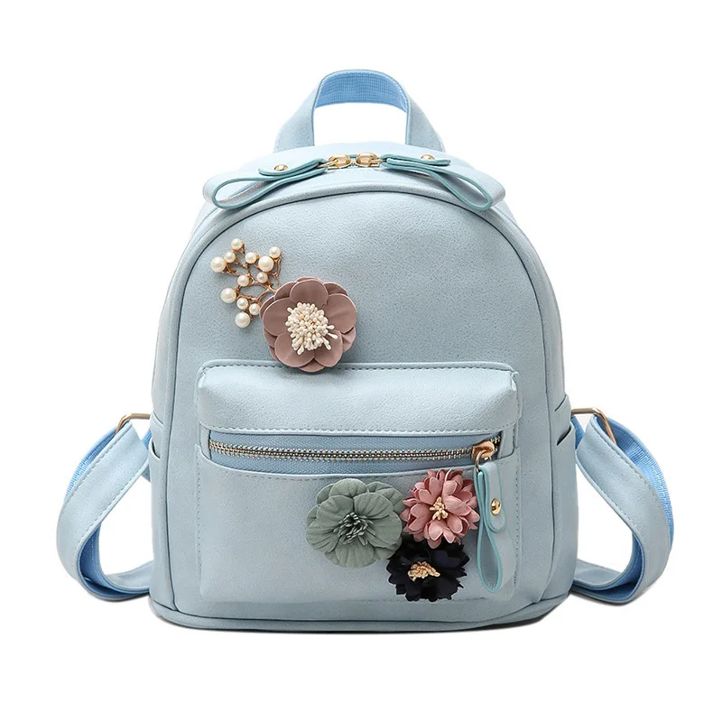 Wholesale fashion girl backpack flower pattern leather ladies backpack