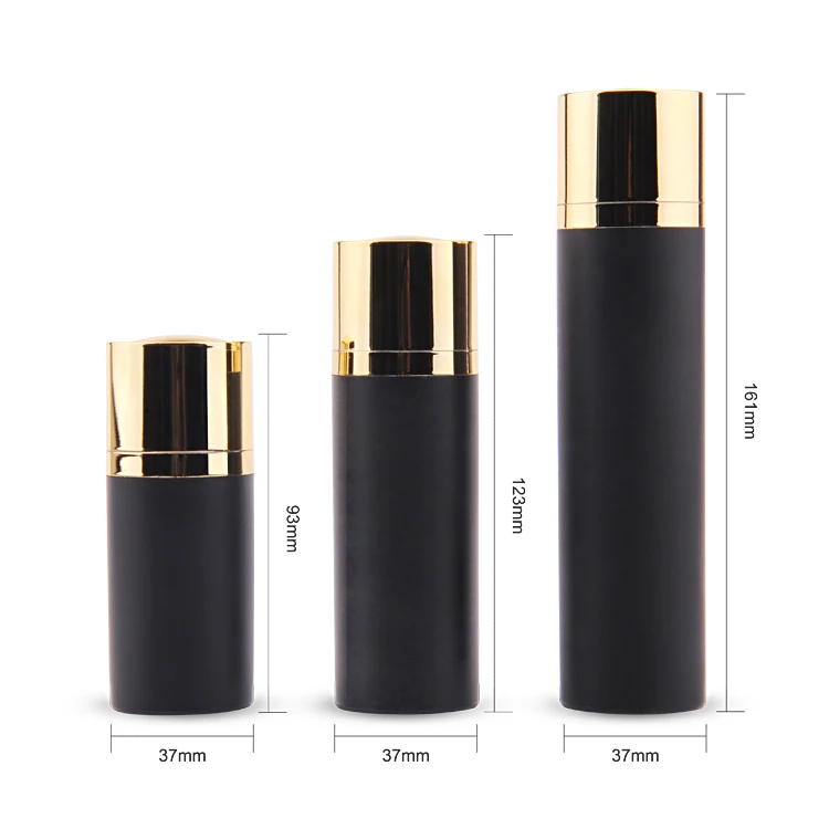30ml 50ml Rotation Cosmetic Packaging Acrylic PP Airless Bottle,airless pump bottle acrylic,black and gold airless pump bottles