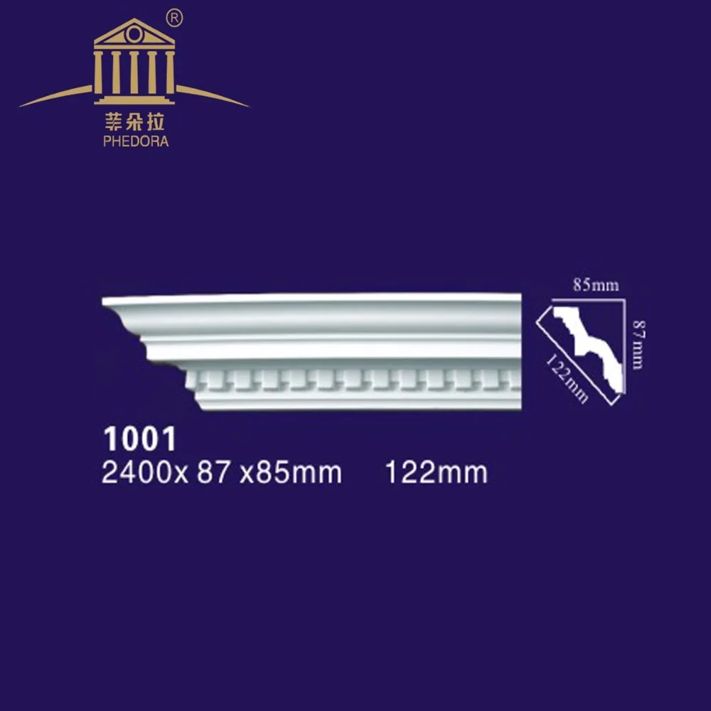 high quality modern style for interior decoration polyurethane foam carving cornice crown moulding pu wall ceiling decoration