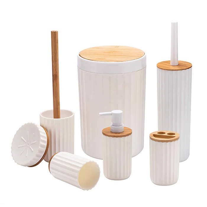 
Best quality Luxury bamboo Toilet and Accessories Bathroom Set 