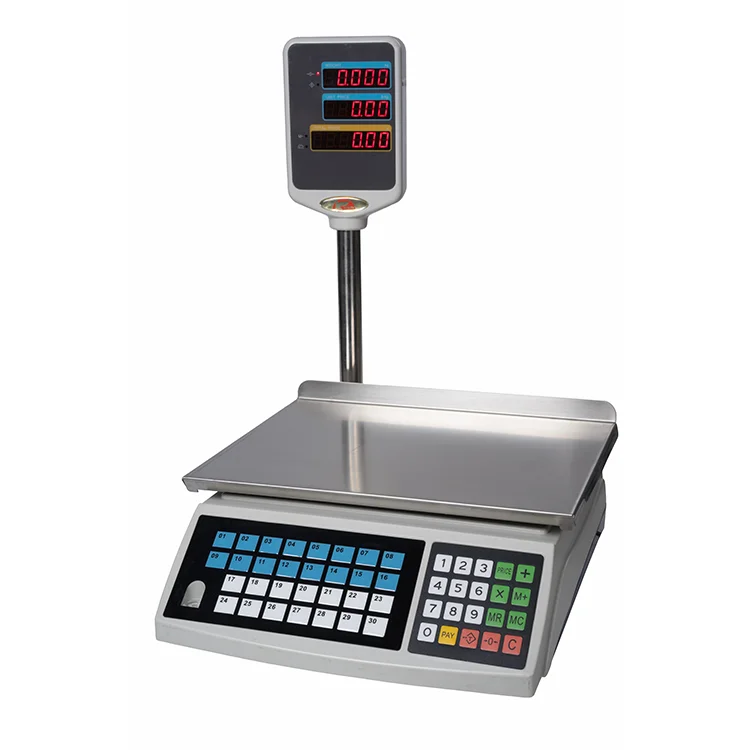 15kg Digital Price Computing Scale Rechargeable Battery or AC LCD or LED with Pole Display LUCKY STAR 320 X 250mm CN;FUJ