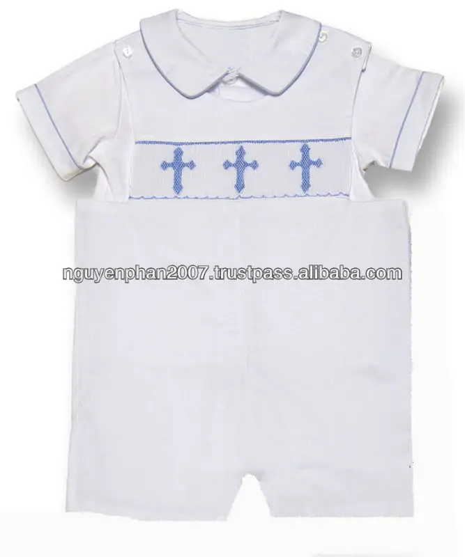 
Белый Пике шорты с рубашкой-дымчатые синие кресты 