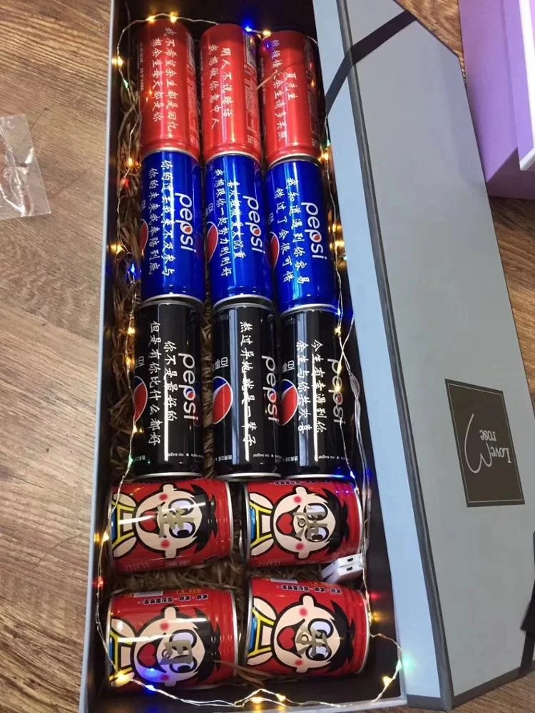 Wholesale 150ml 250ml 330ml 355ml 500ml slim aluminum soft drink can for juice beer wine and  can be custom-made into gift boxes