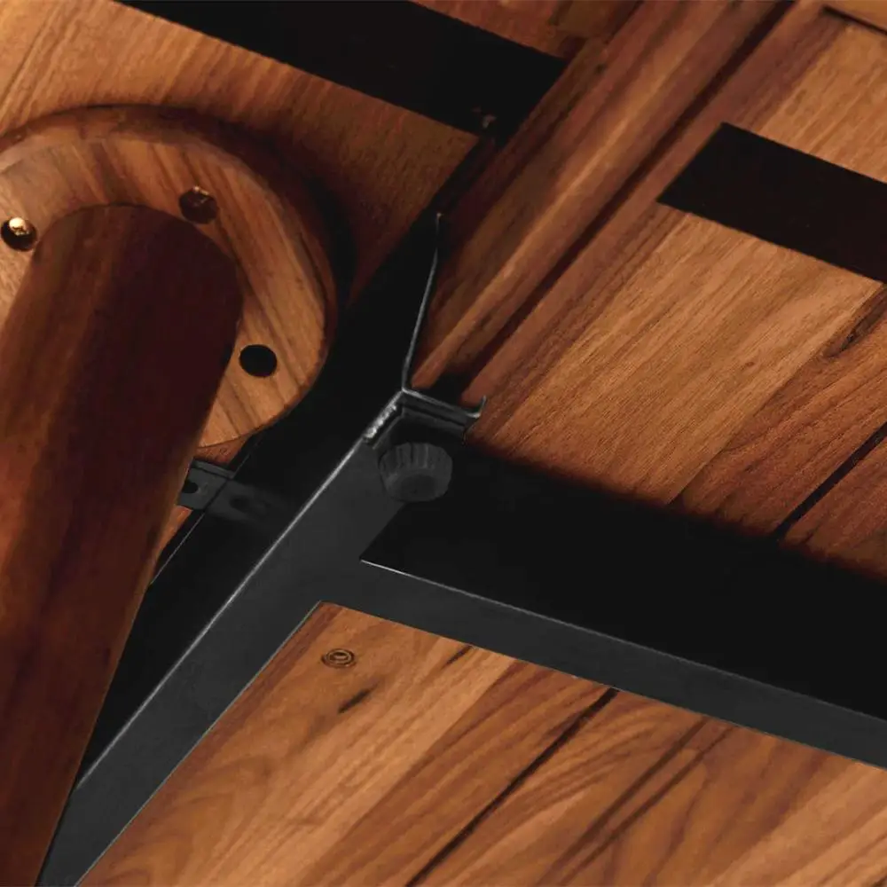 Mid century modern solid wood extendable dining table