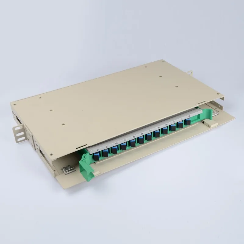 
19 Inch Cabinet 1U Optical fiber Distribution Frame Full Load SC 12 Core ODF 