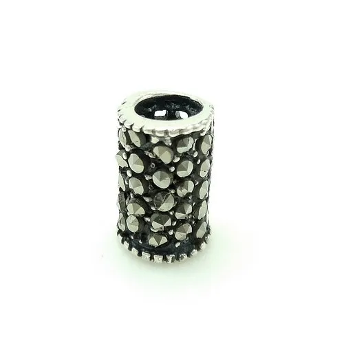 XD KM369 Many Sizes Thailand 925 Sterling Silver Marcasite Jewelry Tubes