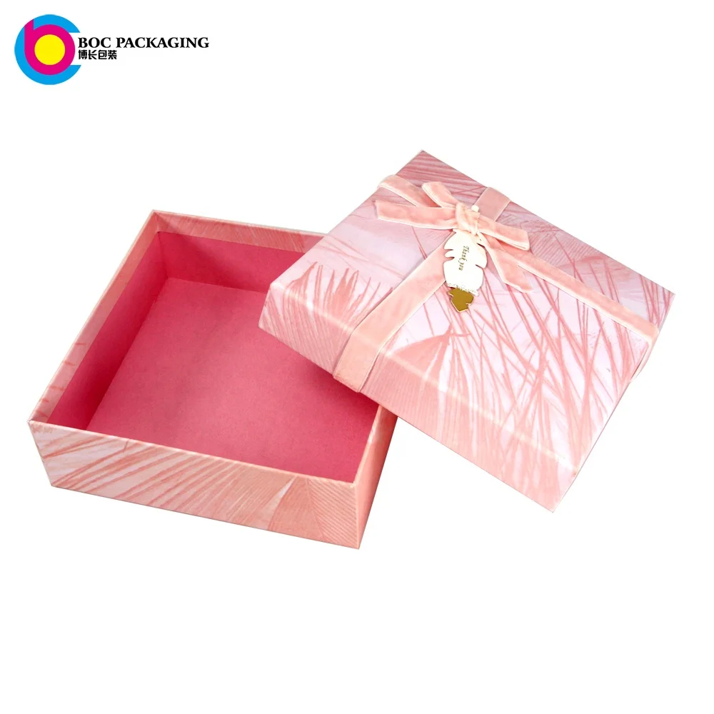 TROPICAL PINK GIFT BOX WITH FLANNELETTE RIBBON