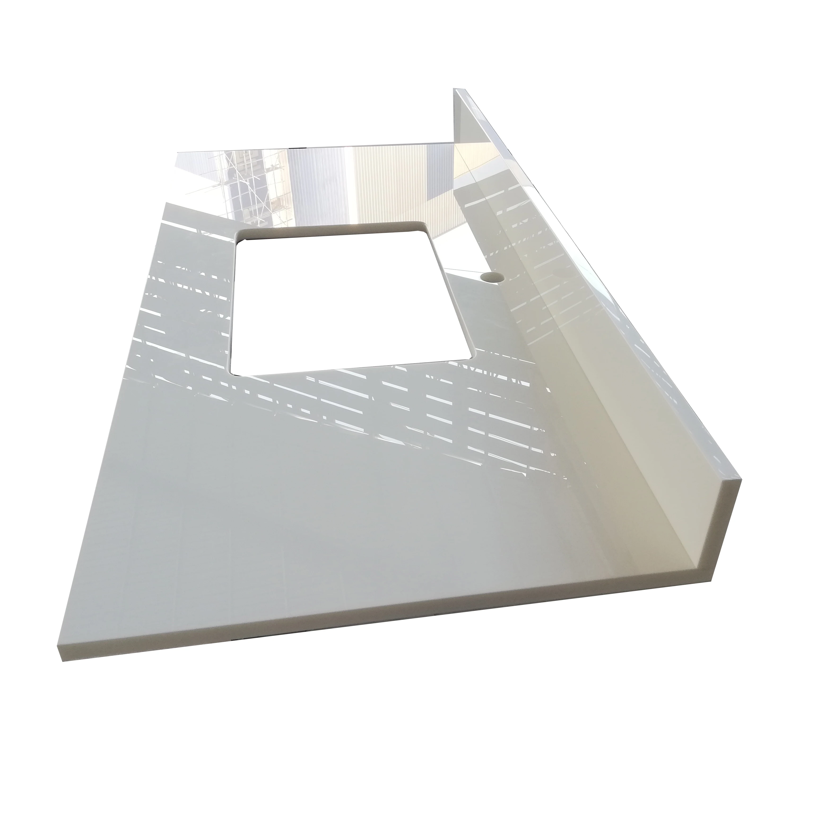 Ready to ship hot sale modern nano glass bathroom vanity top