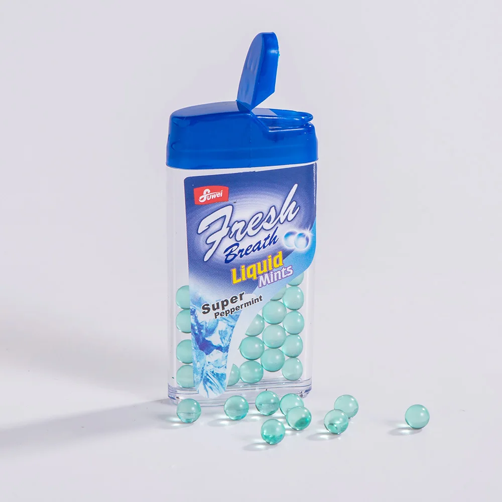 Fresh breath liquid mints center filled mint candy
