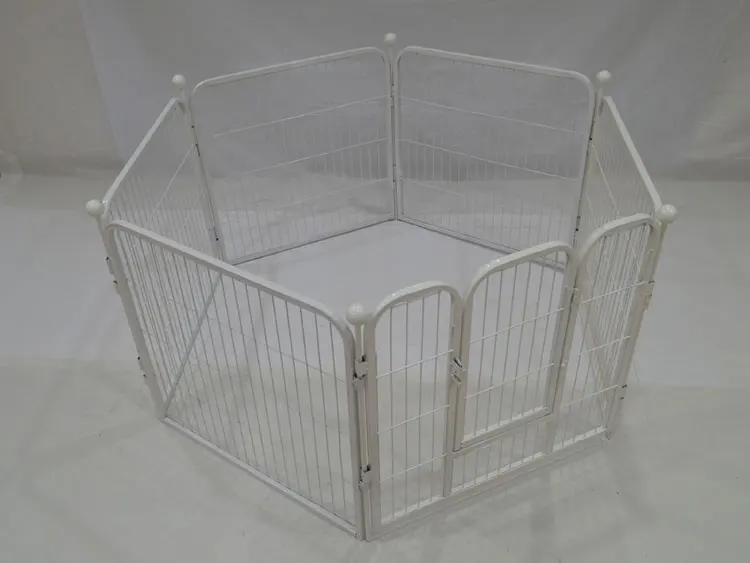 Portable outdoor black folding expandable run pet fence large enclosure metal dog fence