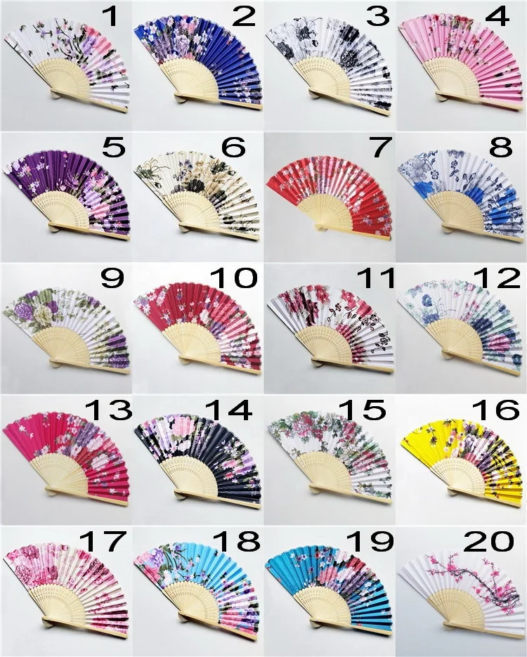 Japanese Wedding Bamboo Silk Hand Fan Wedding Invitation Fan