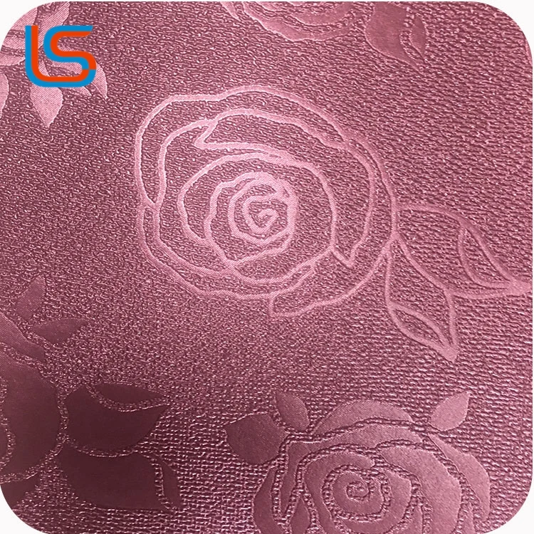 
faux leather wall panels Pretty Rose Pattern PVC Synthetic Leather 