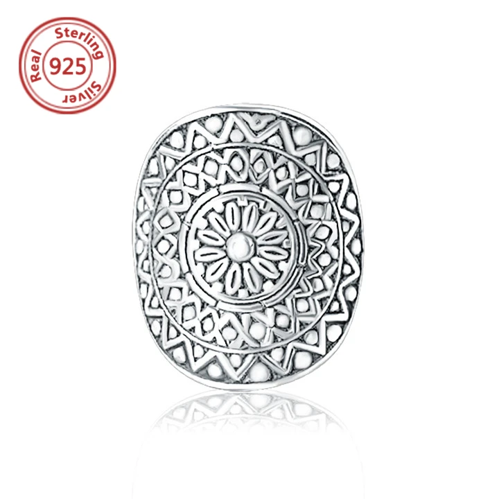 Gypsy Solid Engraved Mandala Ring Sterling Silver Boho Ring bohemia ring