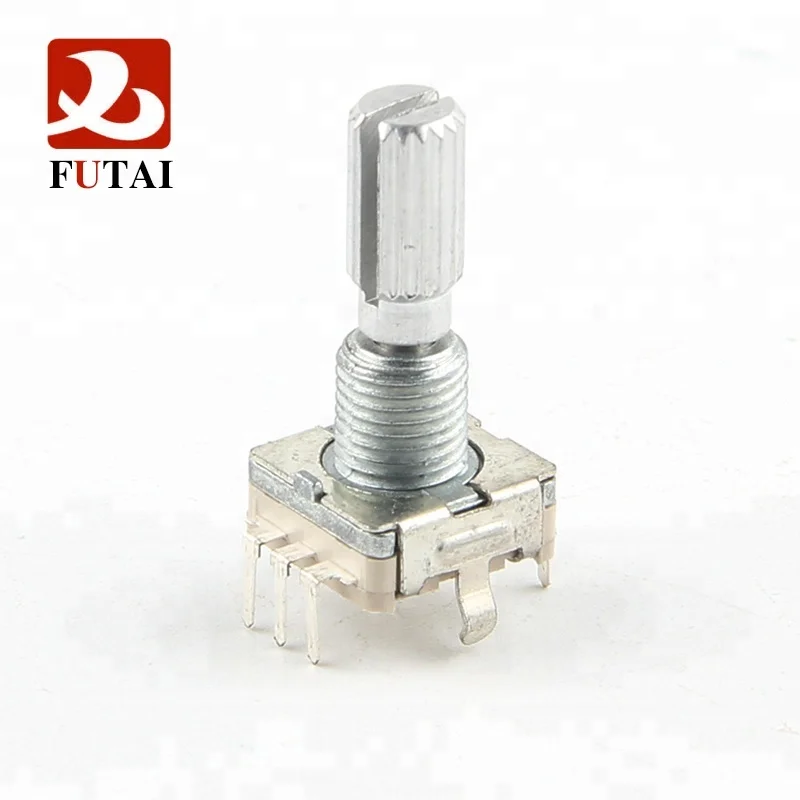 Futai EC11 series 11mm Size Type Vertical Incremental Metal Shaft Switch Rotary Encoder with Bushing
