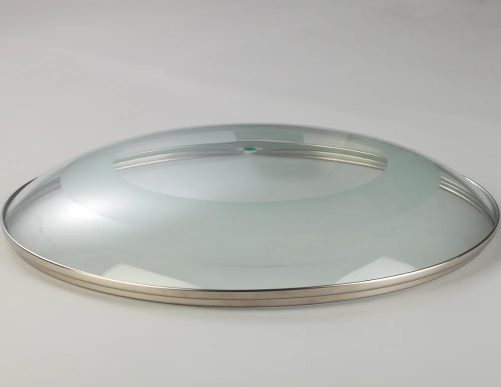 4mm glass lid pan glass lid G type tempered glass lid with 201ss rim and bakelite knob handle for pan frying pan