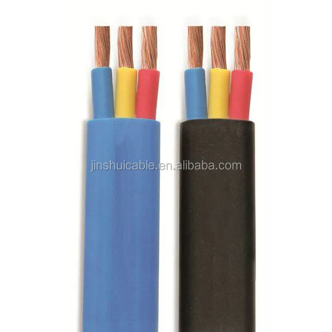 LV 3 Core Rubber Insulation Submersible Flat Cable