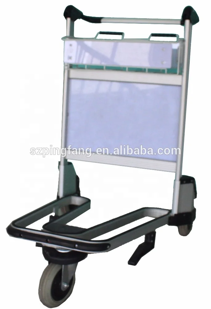 3 wheels passenger baggage luggage airport trolley with hand brake