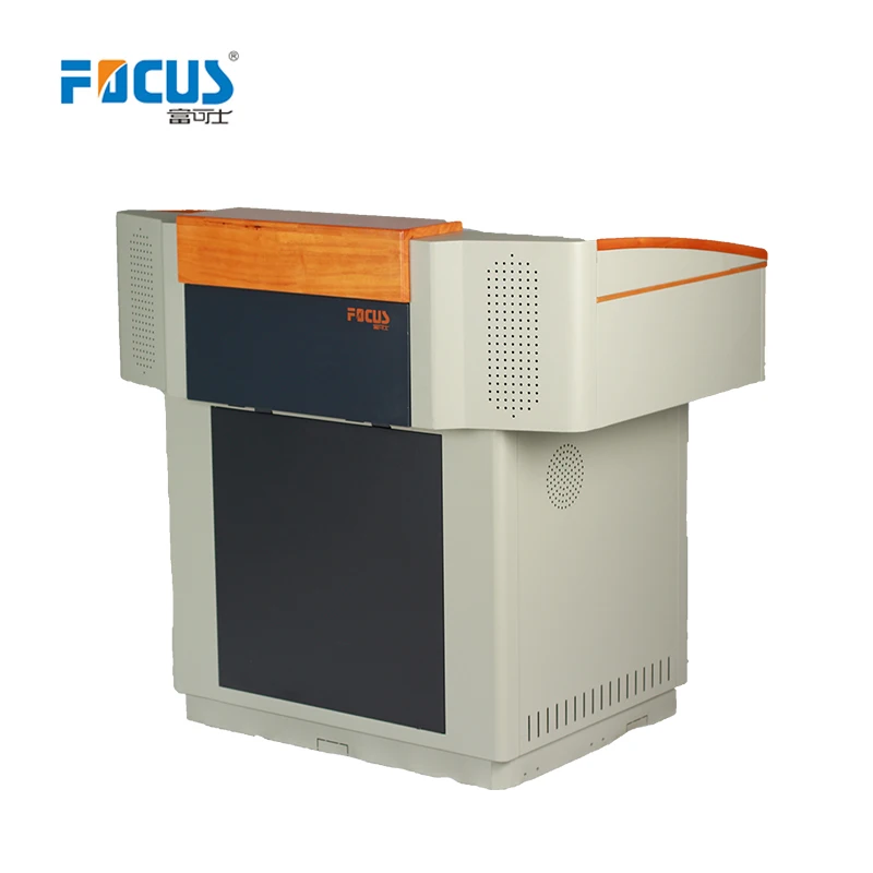 
Multimedia classroom Computer desk furniture for teacher with patent design metal podium 
