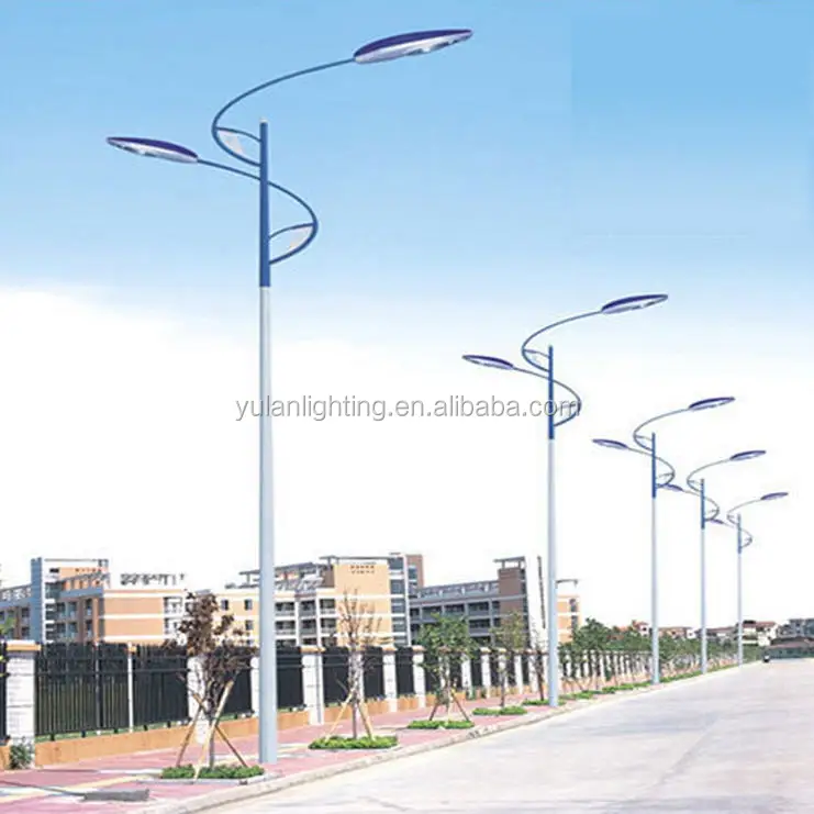 
competitive price steel pipe double arm street light pole 8m for sale 