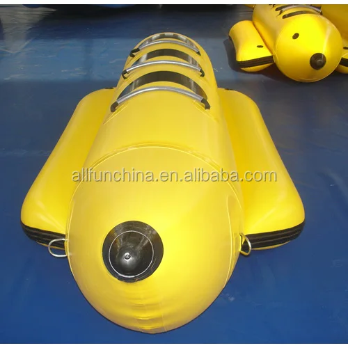 
custom colours logo banana boat 3-seat inflatable banana boat water game aqua toy 